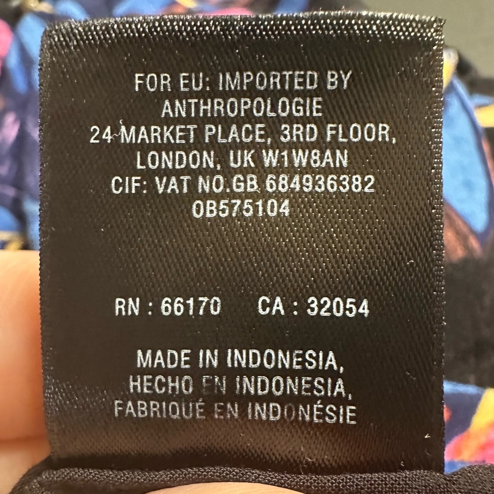 Anthropologie Maeve Elia Dress Sz 2 Black Blue Floral Cold Shoulder Midi#893 - Picture 10 of 12